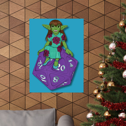 Goblin on a d20 Matte Vertical Posters