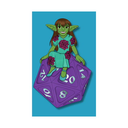 Goblin on a d20 Matte Vertical Posters