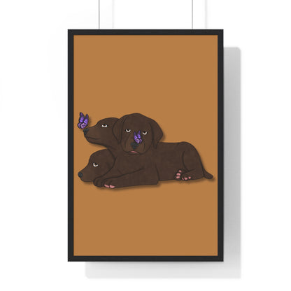 Cerberus Puppy Vertical Framed Poster