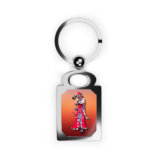 Space Warrior Valentino Rectangle Photo Keyring