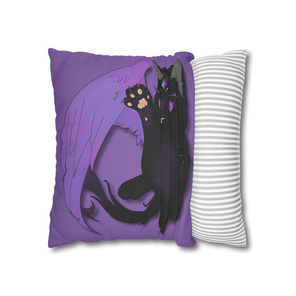 Winged Kitten Spun Polyester Square Pillowcase