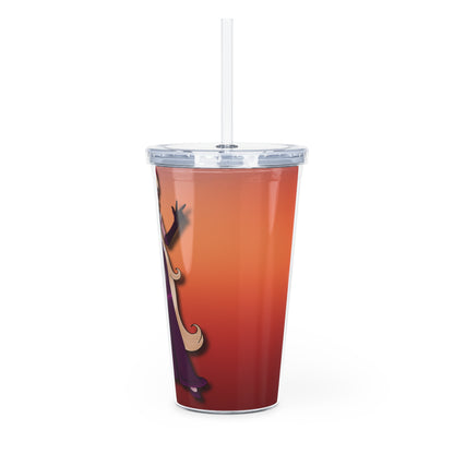 Space Warrior Lilith Plastic Tumbler with Straw