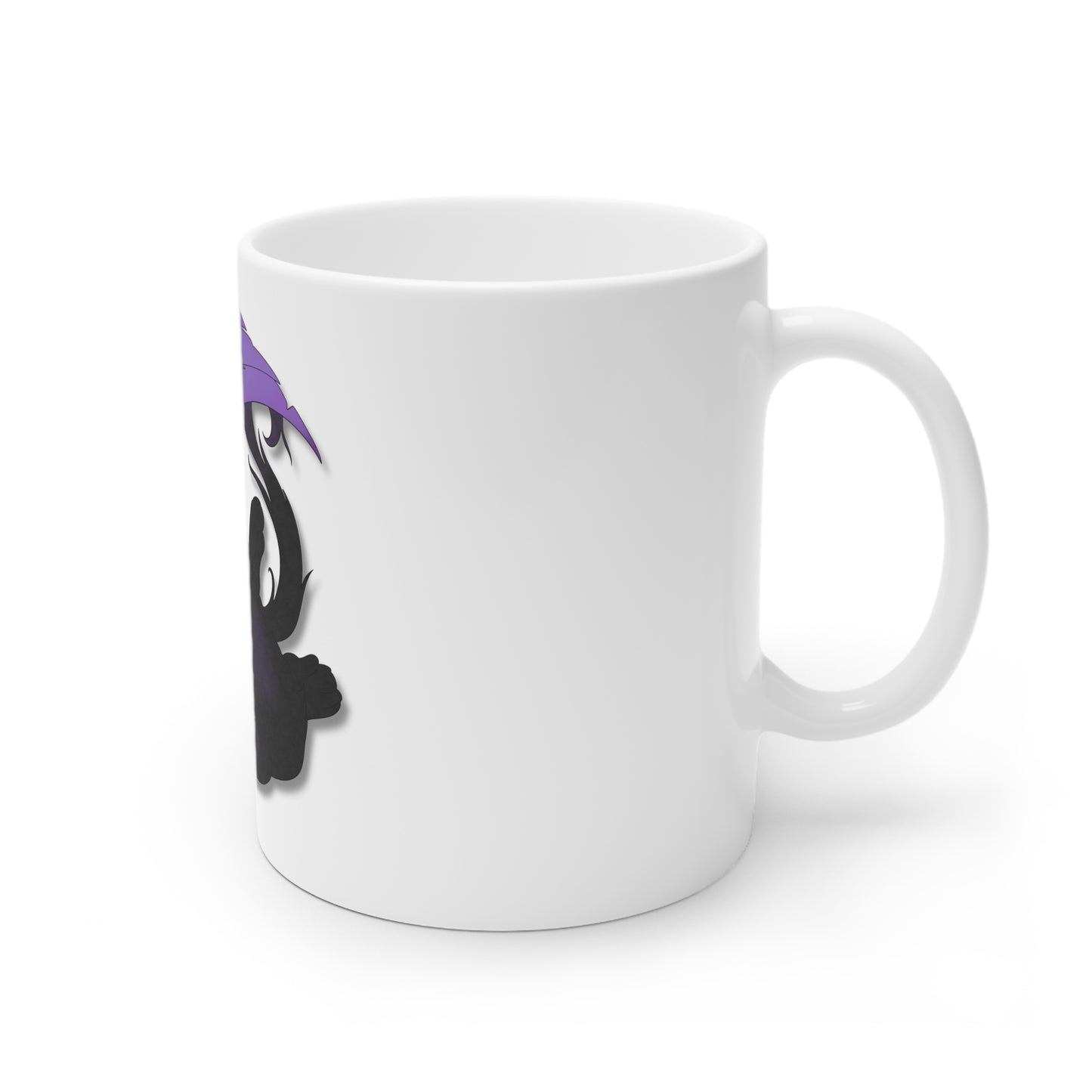 Winged Kitten White Ceramic Mug