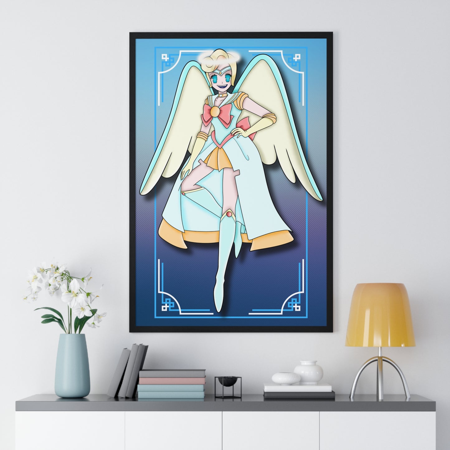 Space Warrior Saint Peter Vertical Framed Poster