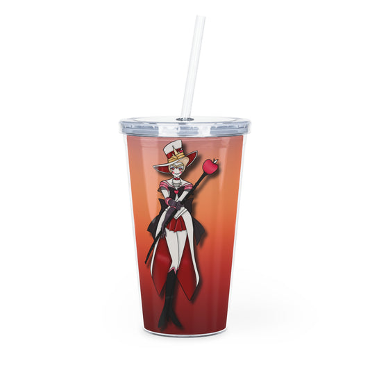 Space Warrior Lucifer Plastic Tumbler with Straw