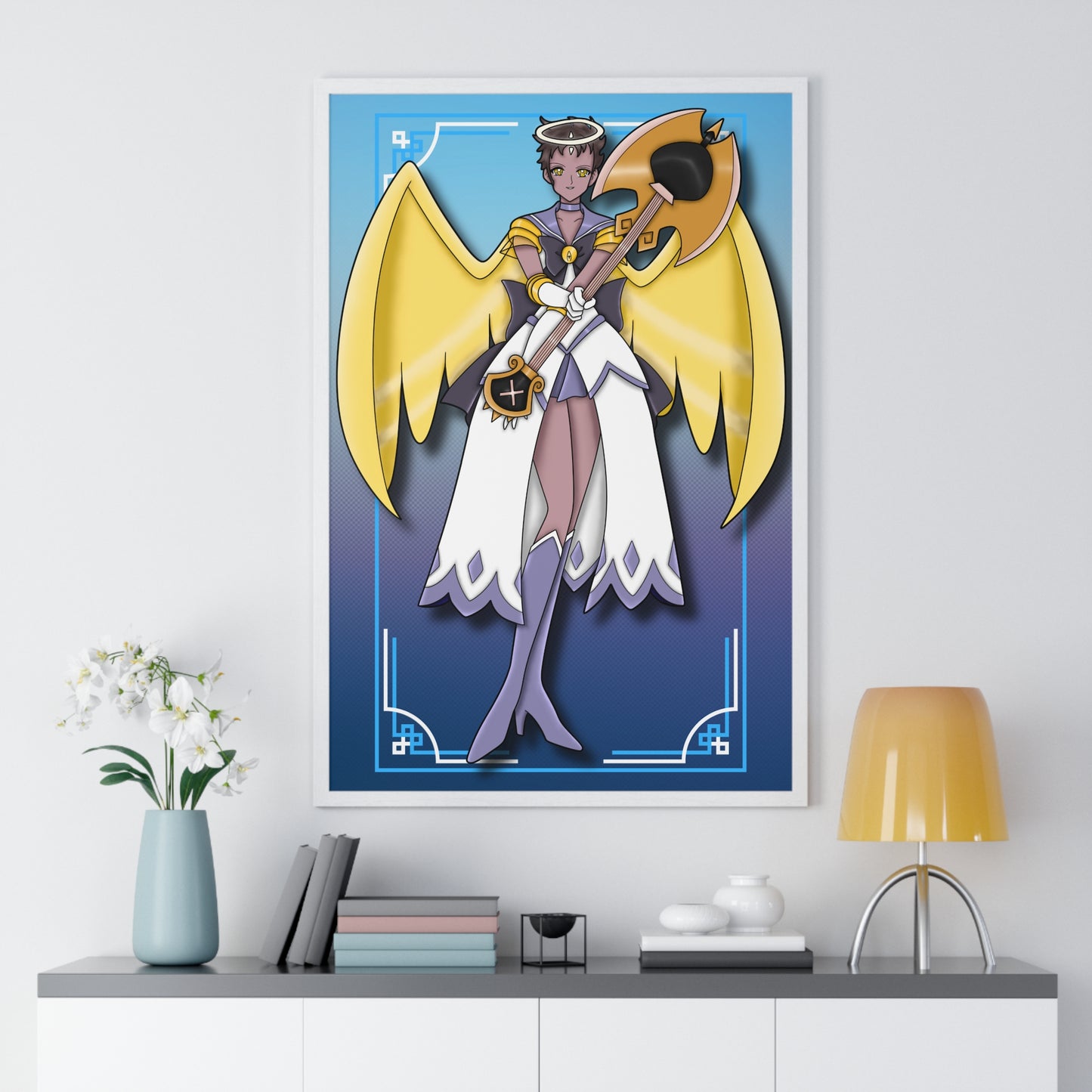 Space Warrior Adam Vertical Framed Poster