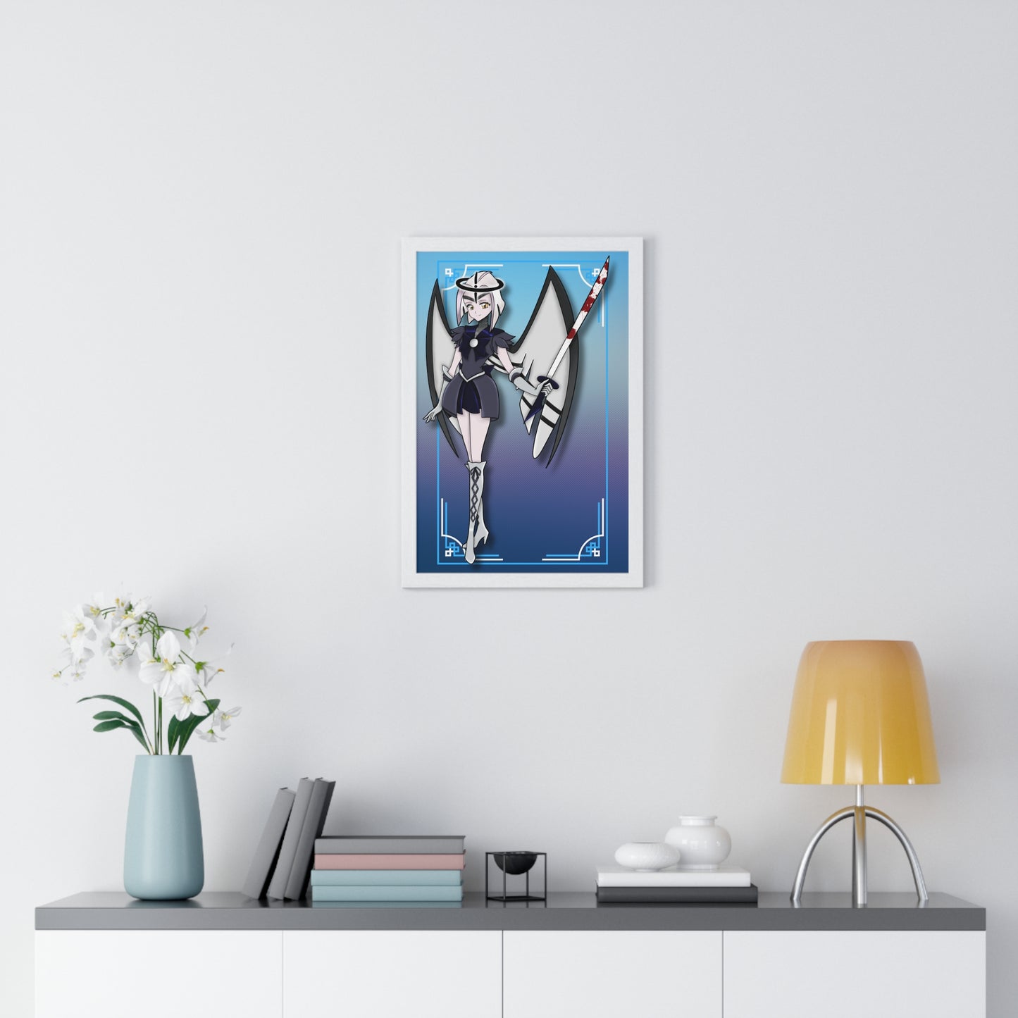 Space Warrior Lute Vertical Framed Poster