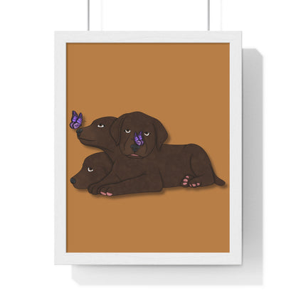 Cerberus Puppy Vertical Framed Poster