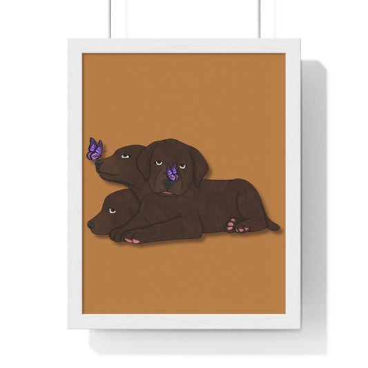 Cerberus Puppy Vertical Framed Poster