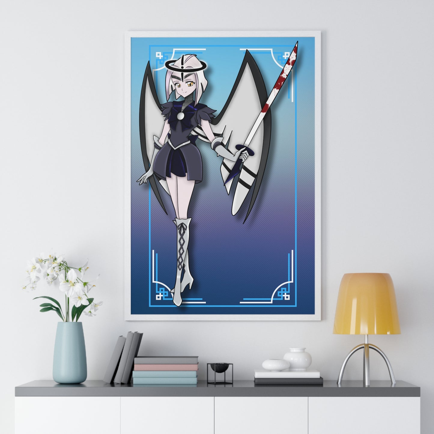 Space Warrior Lute Vertical Framed Poster