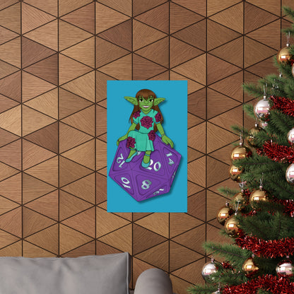 Goblin on a d20 Matte Vertical Posters