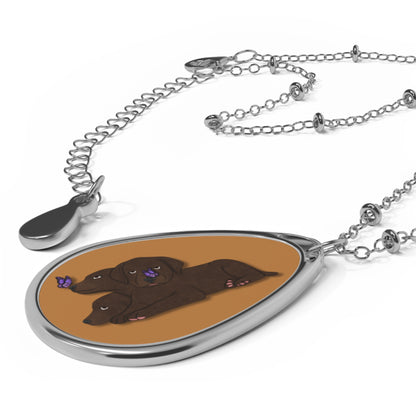 Cerberus Puppy Oval Necklace