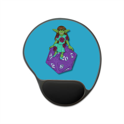 Goblin on a d20 Mouse Pad With Wrist Rest