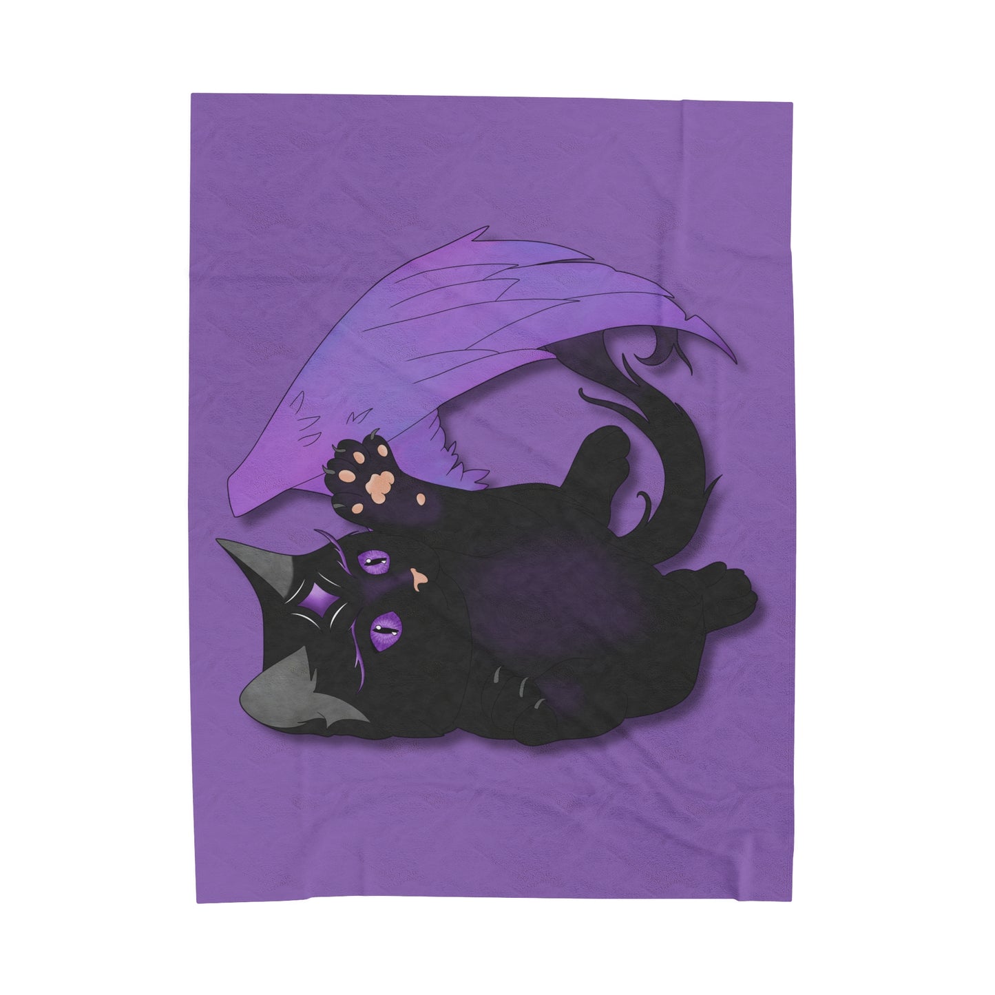 Winged Kitten Velveteen Plush Blanket