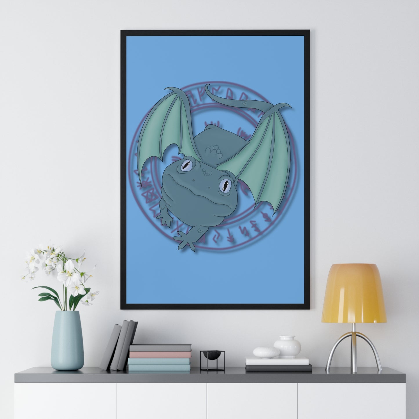 Baby Dragon Vertical Framed Poster