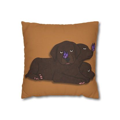 Cerberus Puppy Spun Polyester Square Pillowcase