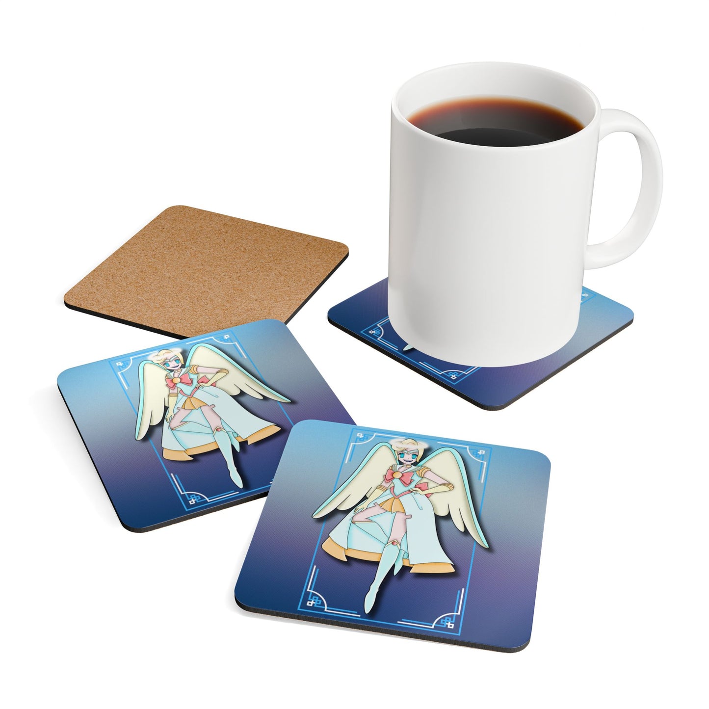 Space Warrior Saint Peter Corkwood Coaster Set