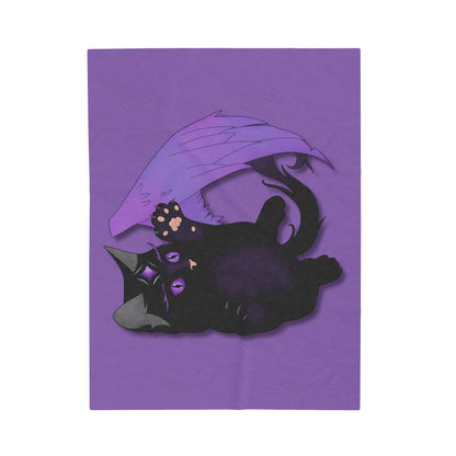 Winged Kitten Velveteen Plush Blanket