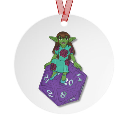 Goblin on a d20 Metal Ornaments