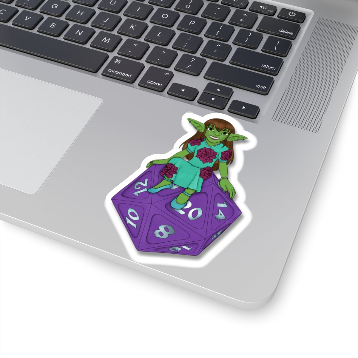 Goblin on a d20 Kiss-Cut Stickers