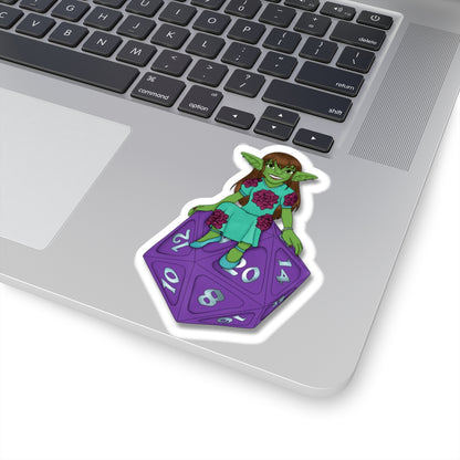 Goblin on a d20 Kiss-Cut Stickers