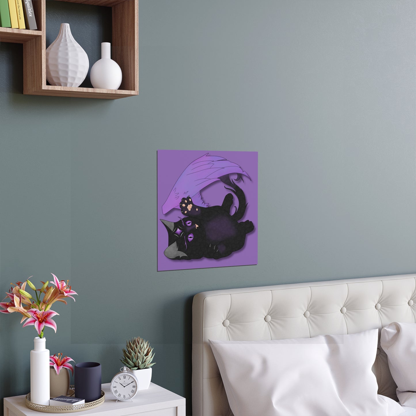 Winged Kitten Indoor and Outdoor Silk Posters