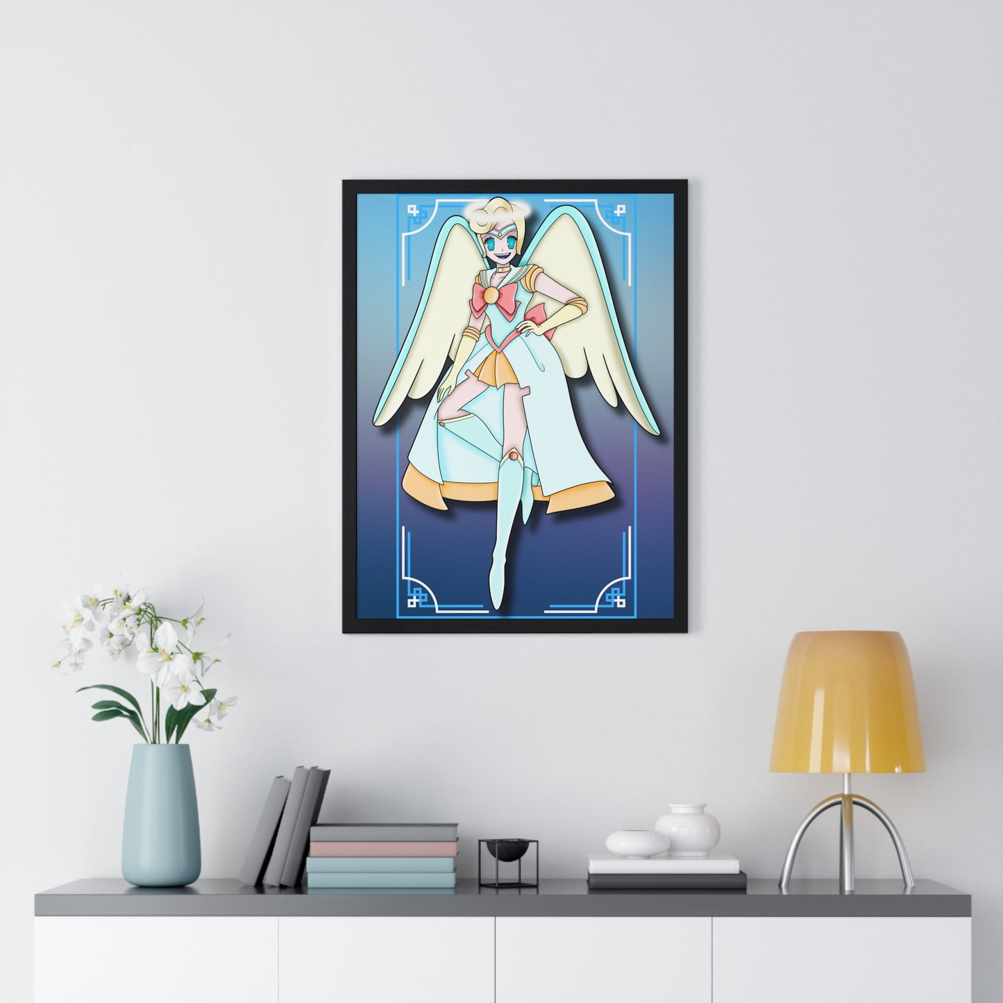 Space Warrior Saint Peter Vertical Framed Poster