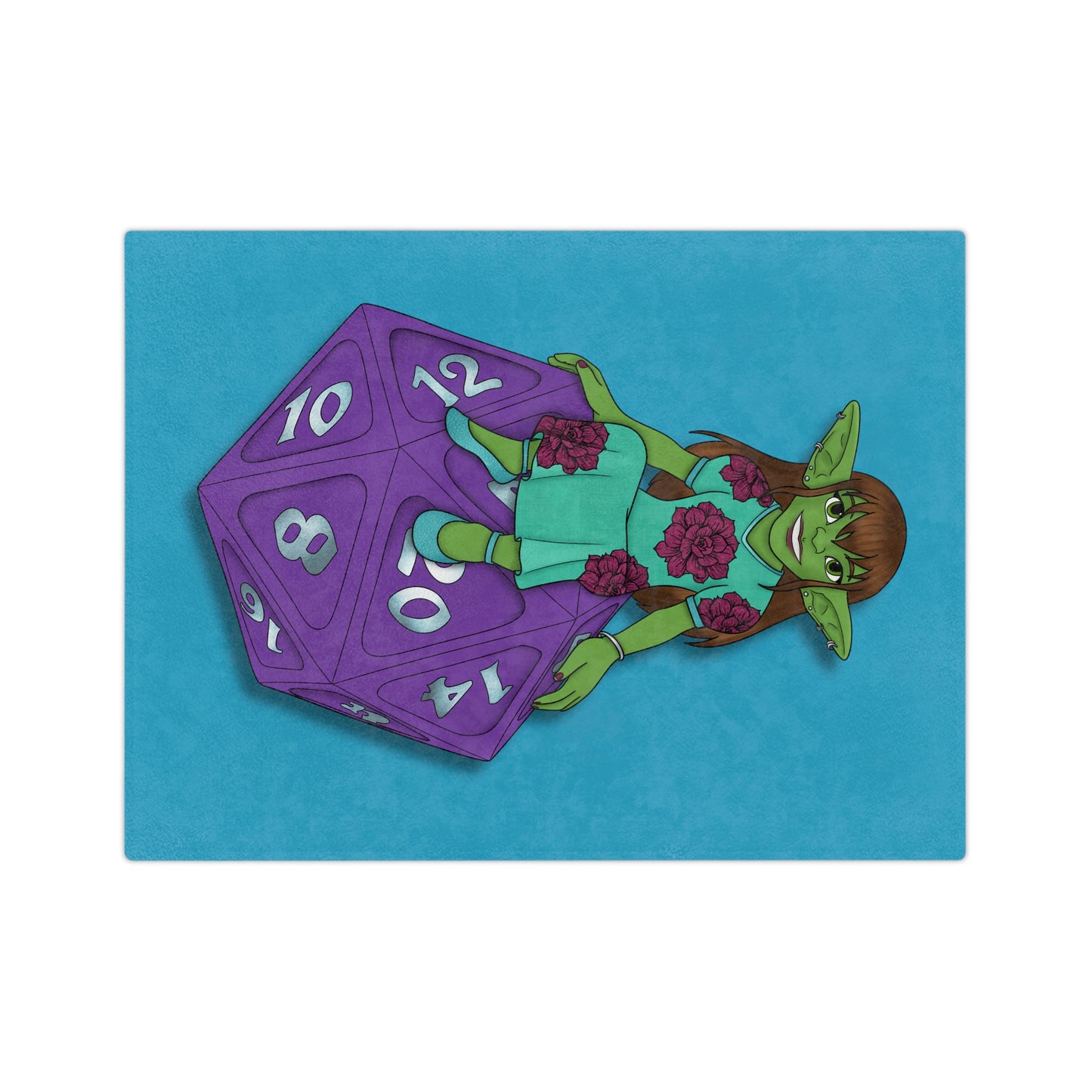 Goblin on a d20 Velveteen Microfiber Blanket