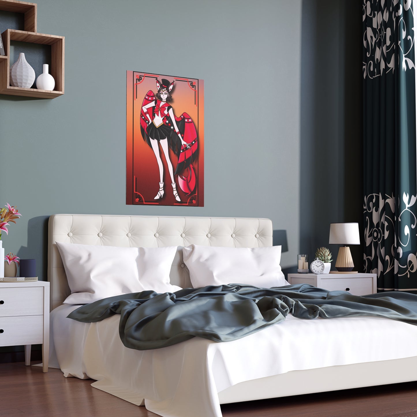 Space Warrior Husk Indoor and Outdoor Silk Posters