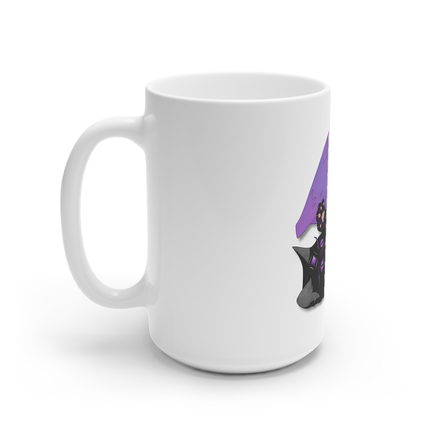 Winged Kitten White Ceramic Mug