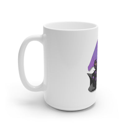 Winged Kitten White Ceramic Mug