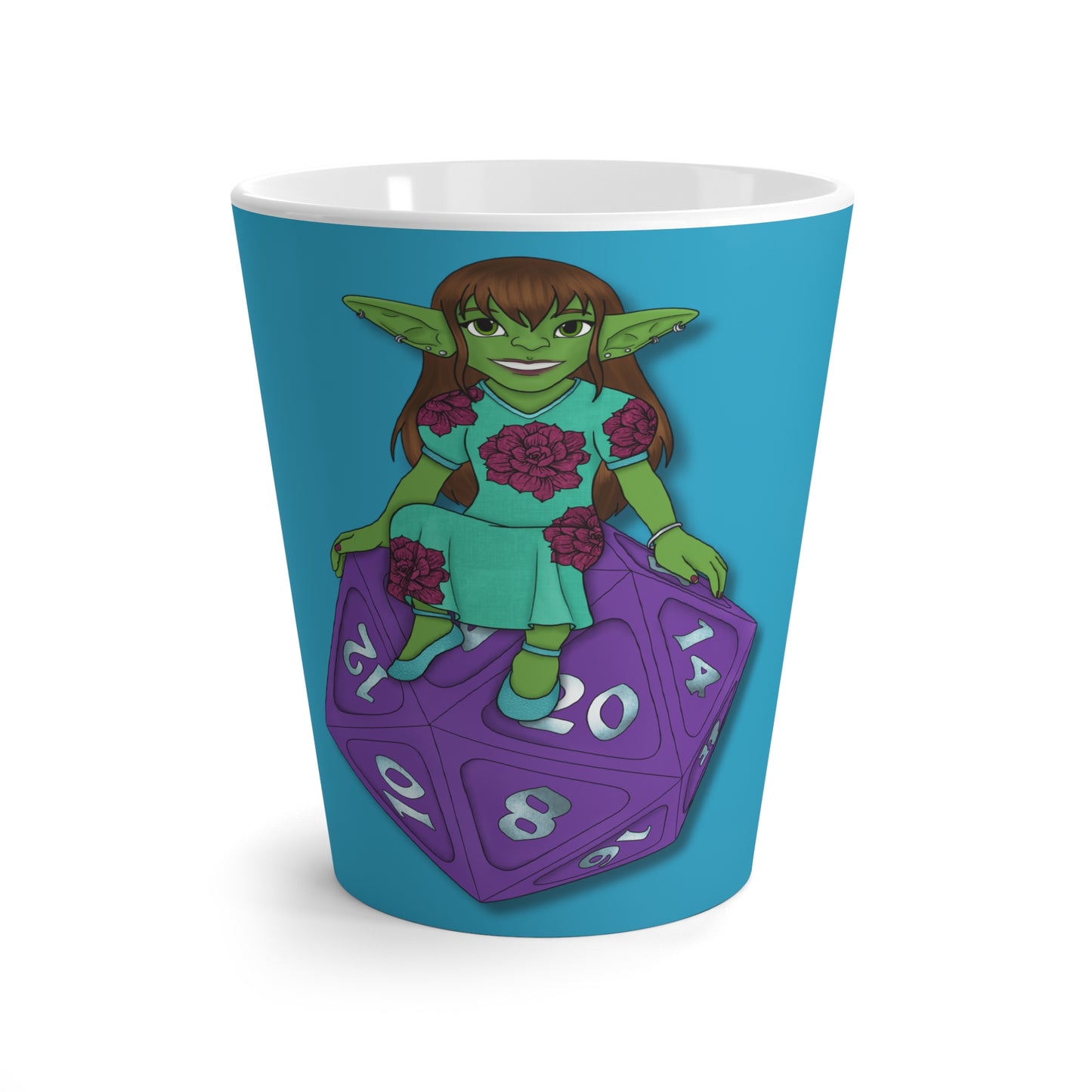 Goblin on a d20 Latte Mug