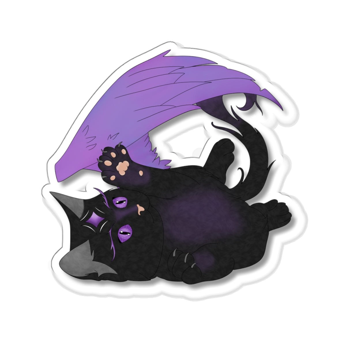 Winged Kitten Kiss-Cut Stickers