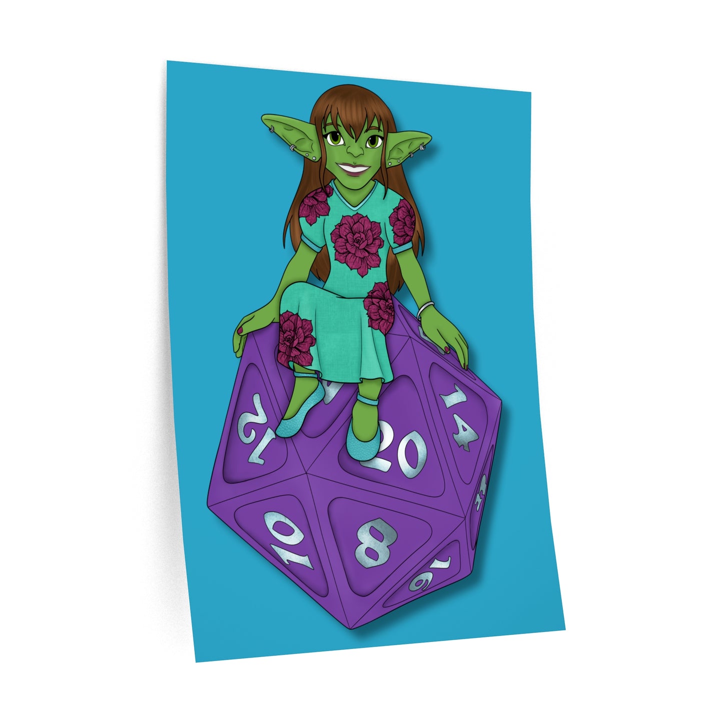 Goblin on a d20 Wall Decals