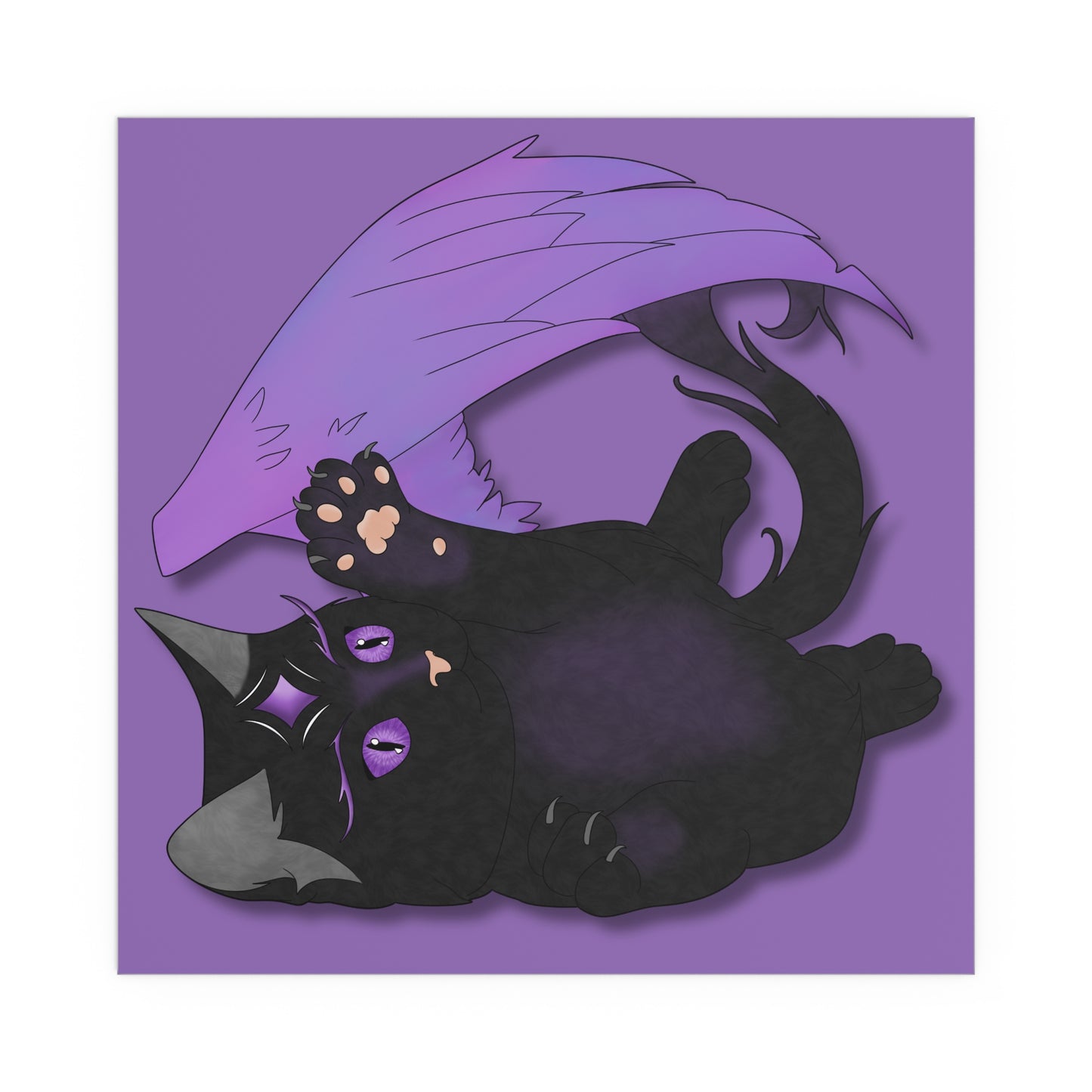 Winged Kitten Indoor and Outdoor Silk Posters