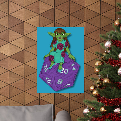 Goblin on a d20 Matte Vertical Posters