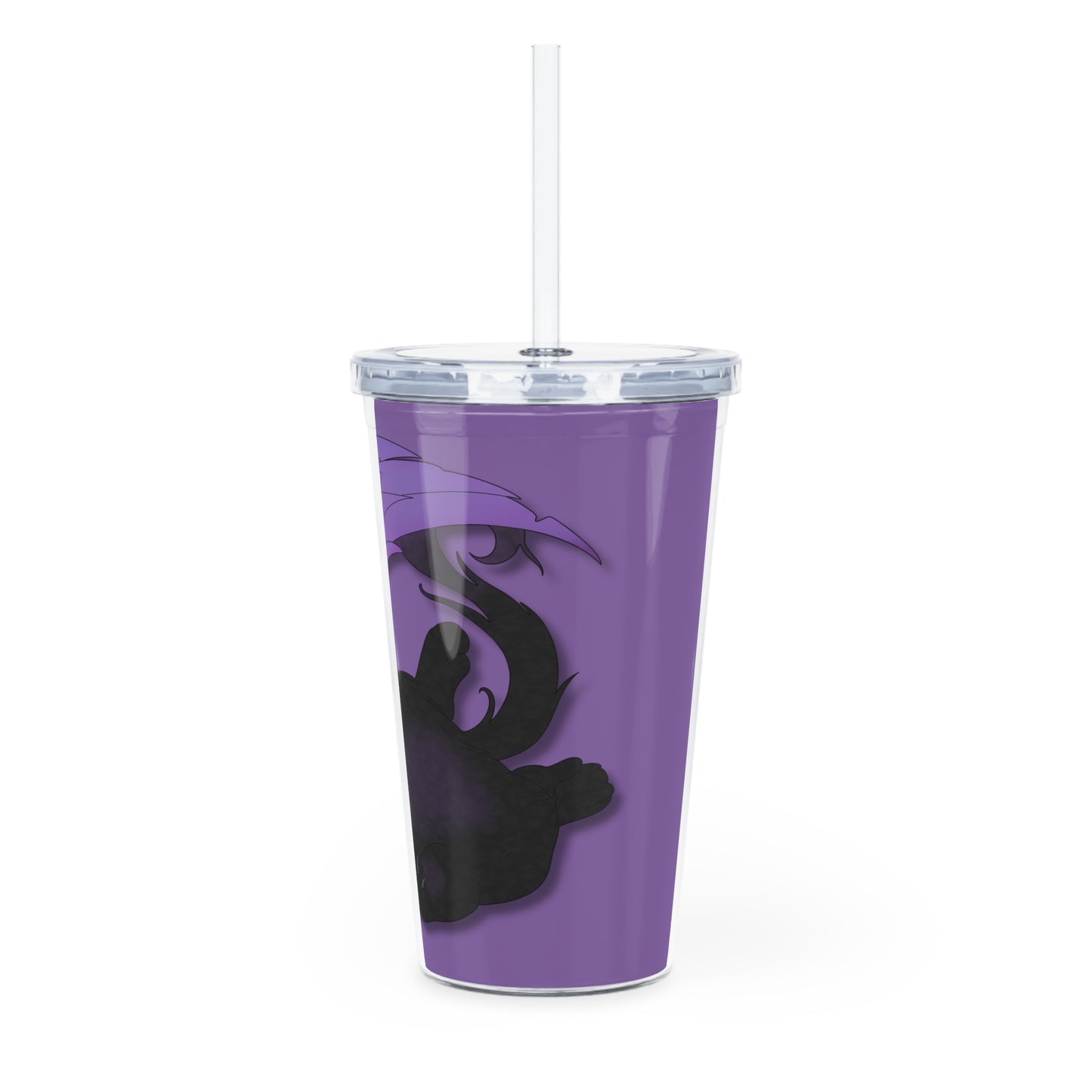 Winged Kitten Plastic Tumbler with Straw