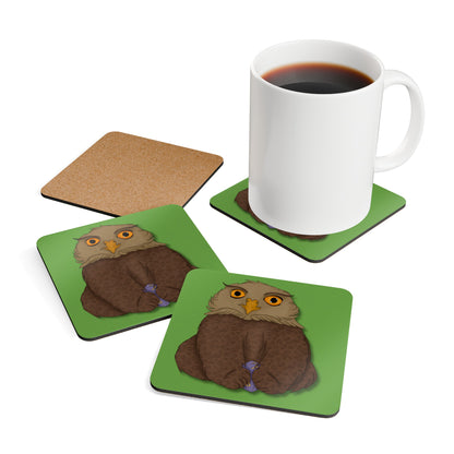 Owlbear Cub Corkwood Coaster Set