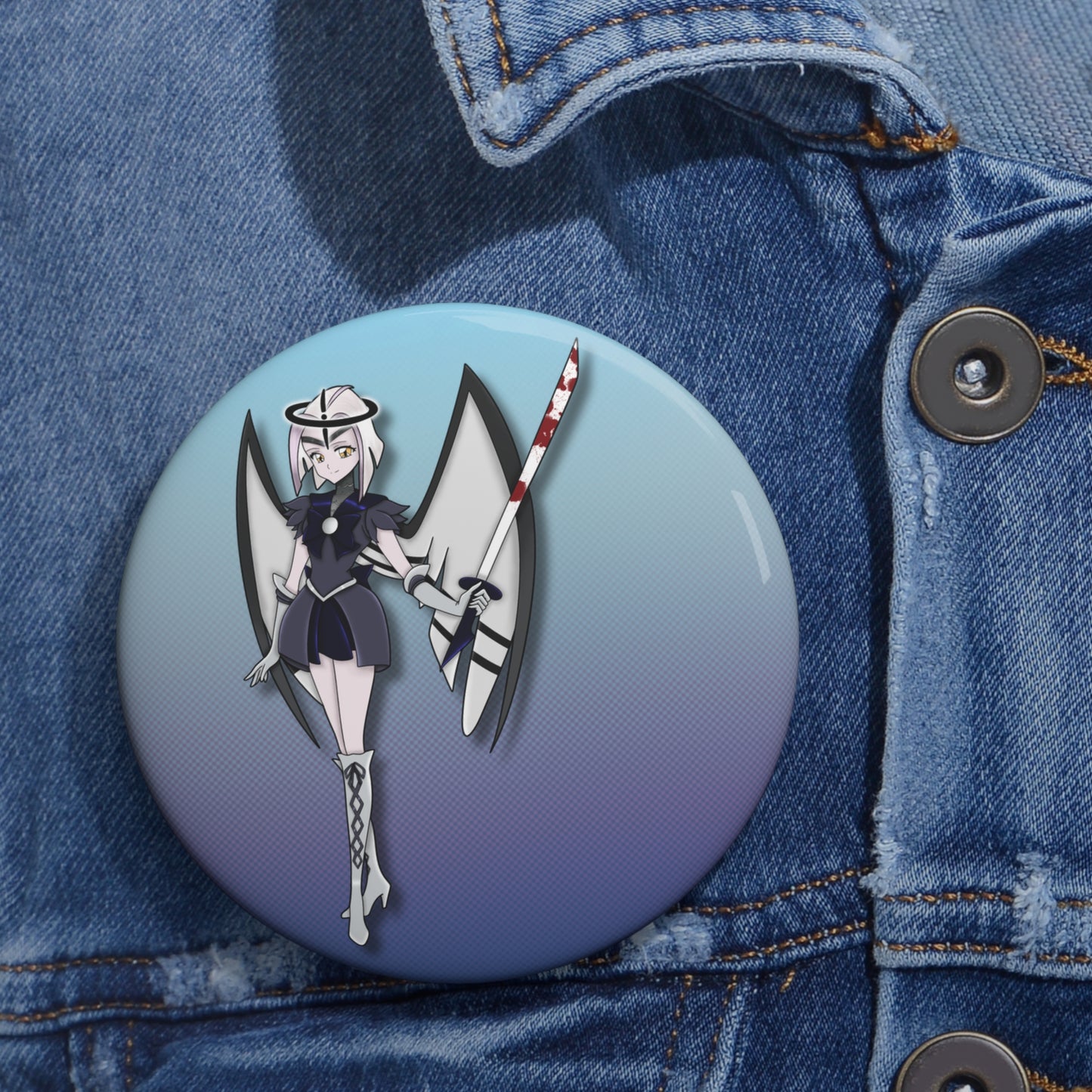 Space Warrior Lute Pin Button