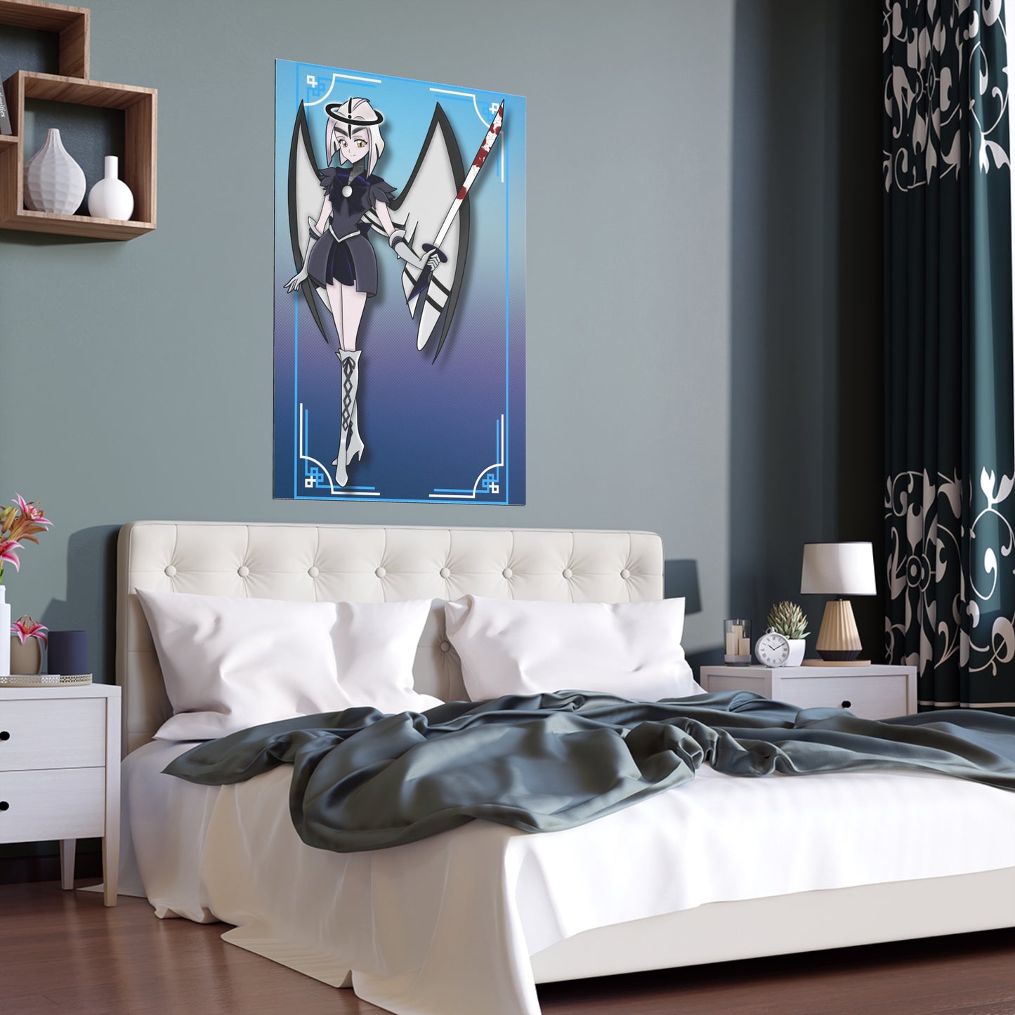 Space Warrior Lute Indoor and Outdoor Silk Posters