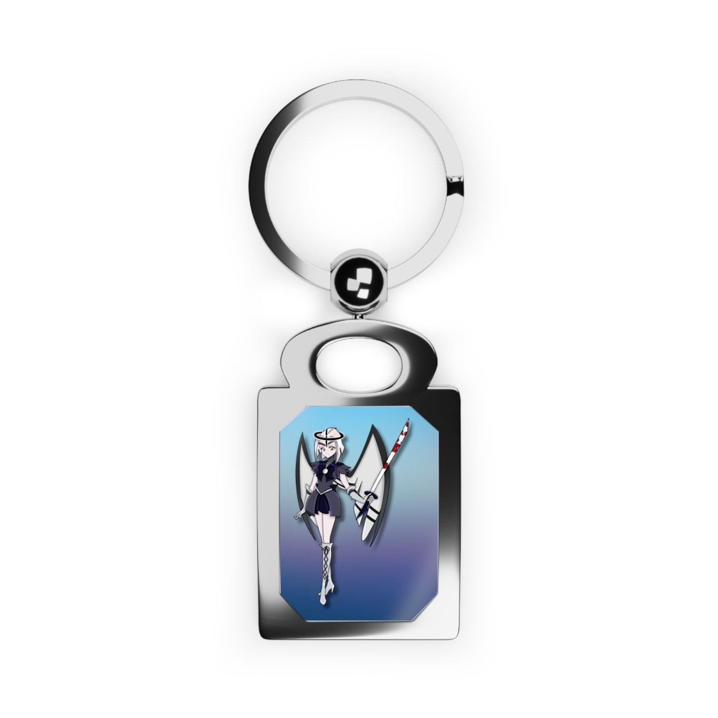 Space Warrior Lute Rectangle Photo Keyring