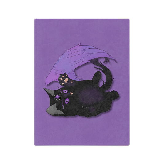 Winged Kitten Velveteen Microfiber Blanket