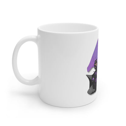 Winged Kitten White Ceramic Mug