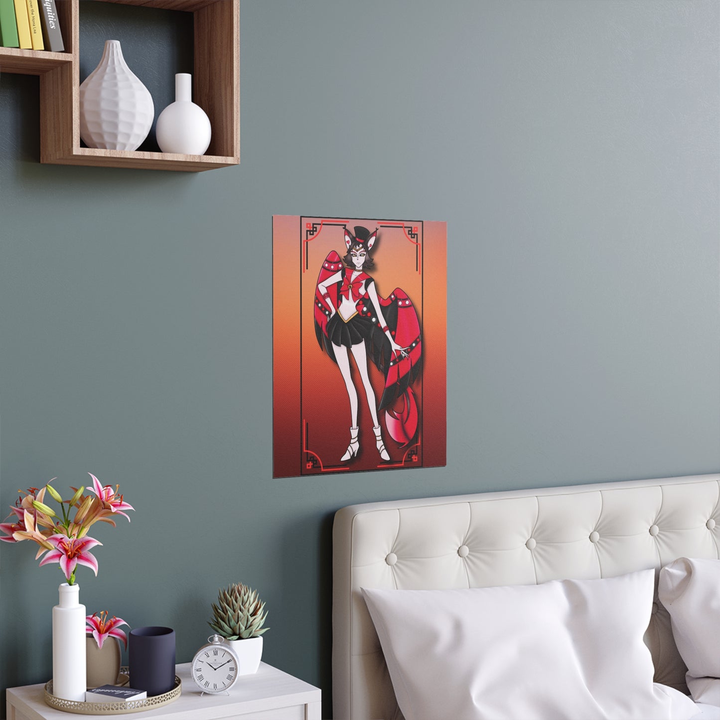 Space Warrior Husk Indoor and Outdoor Silk Posters