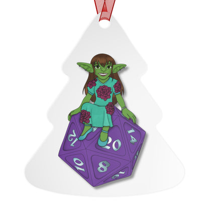 Goblin on a d20 Metal Ornaments