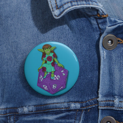 Goblin on a d20 Pin Buttons