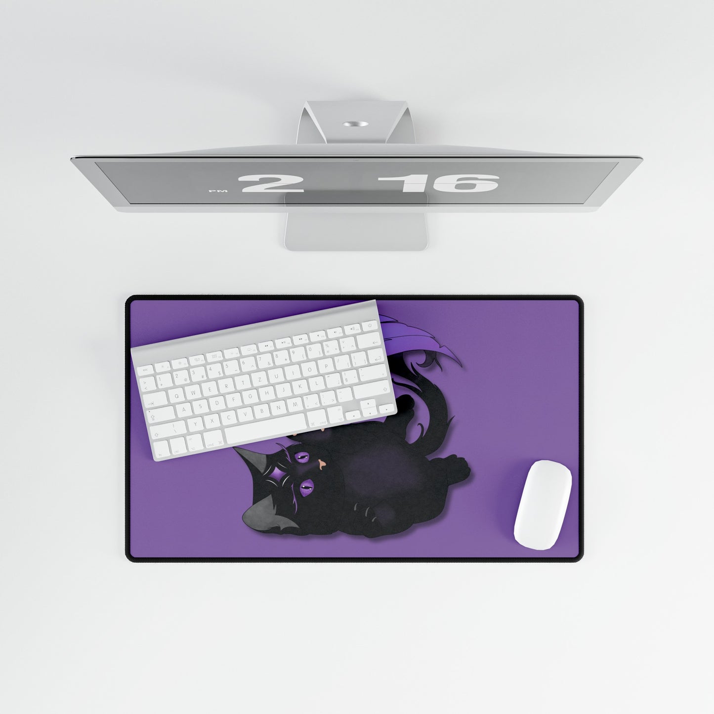 Winged Kitten Desk Mat