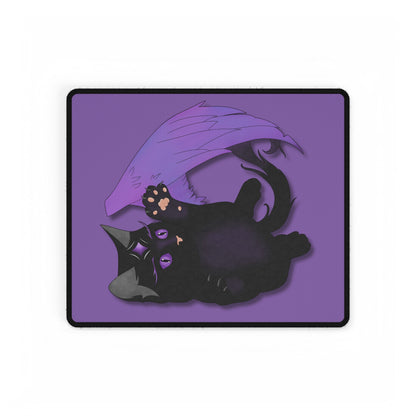 Winged Kitten Desk Mat