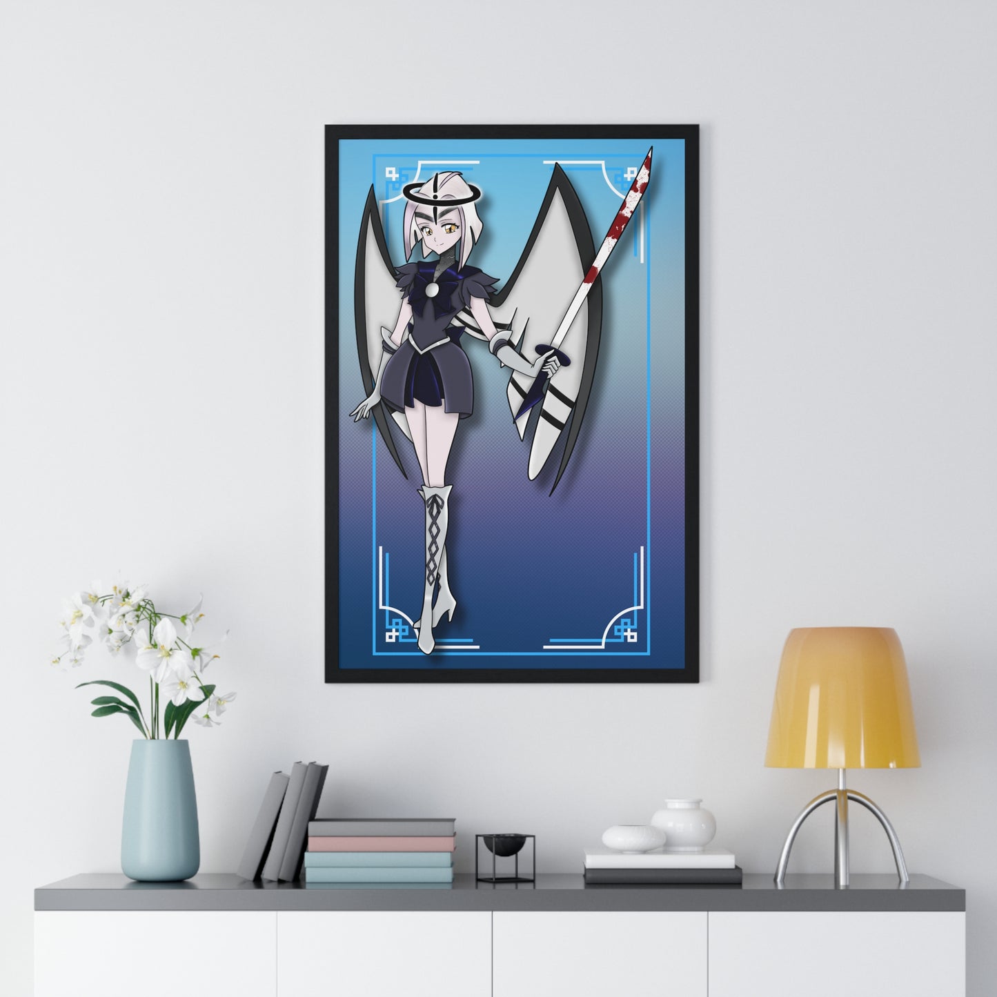 Space Warrior Lute Vertical Framed Poster