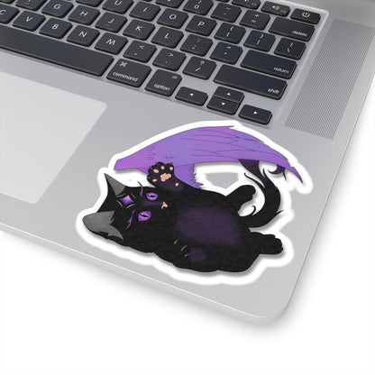 Winged Kitten Kiss-Cut Stickers